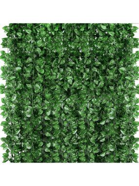 48-Pack Fake Greenery Hanging Garland - Ivy Leaf Vines for Home Decor & Garden